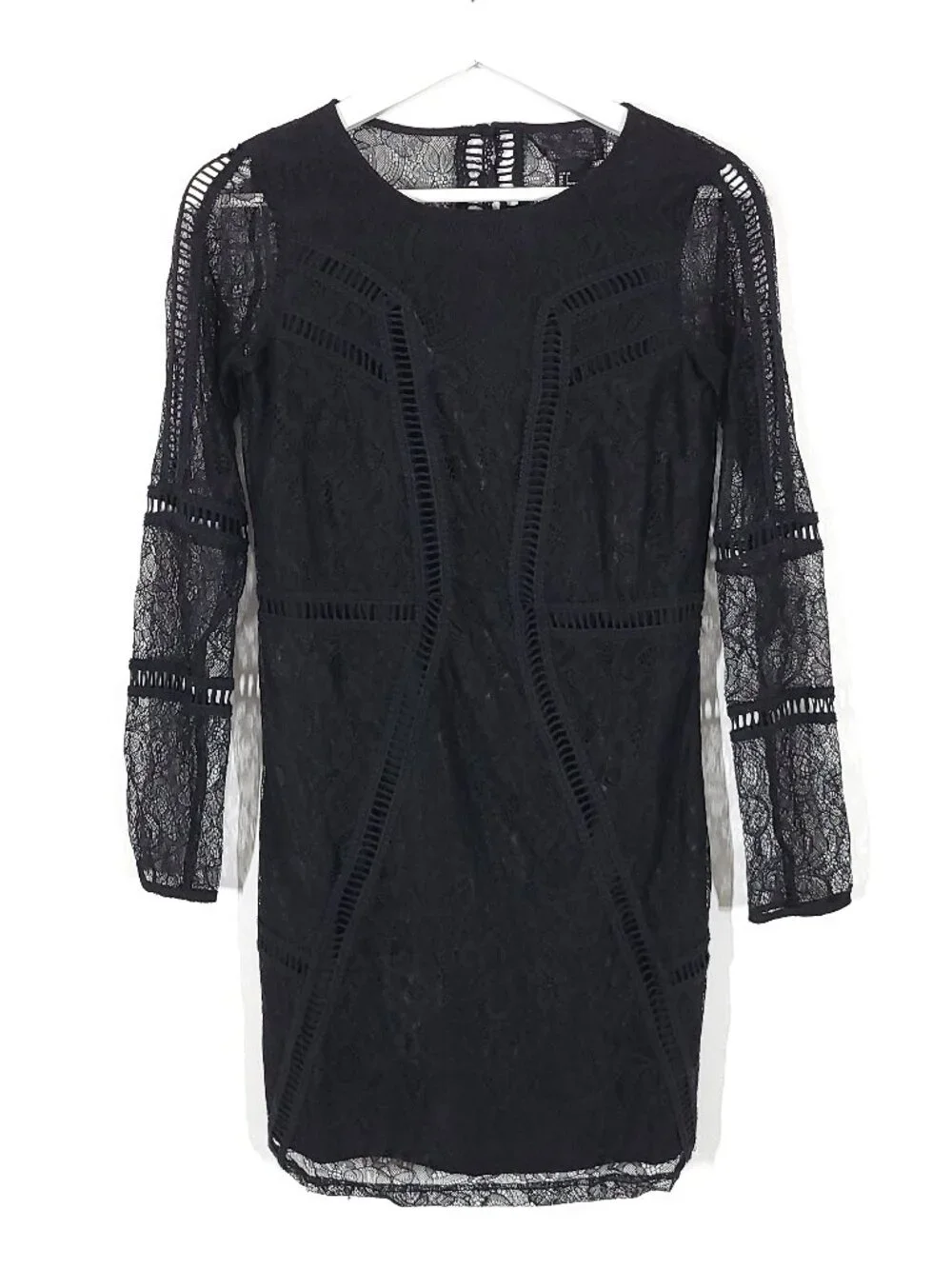 black lace dress h&m Women's Black Lace-Trimmed Slip Dress